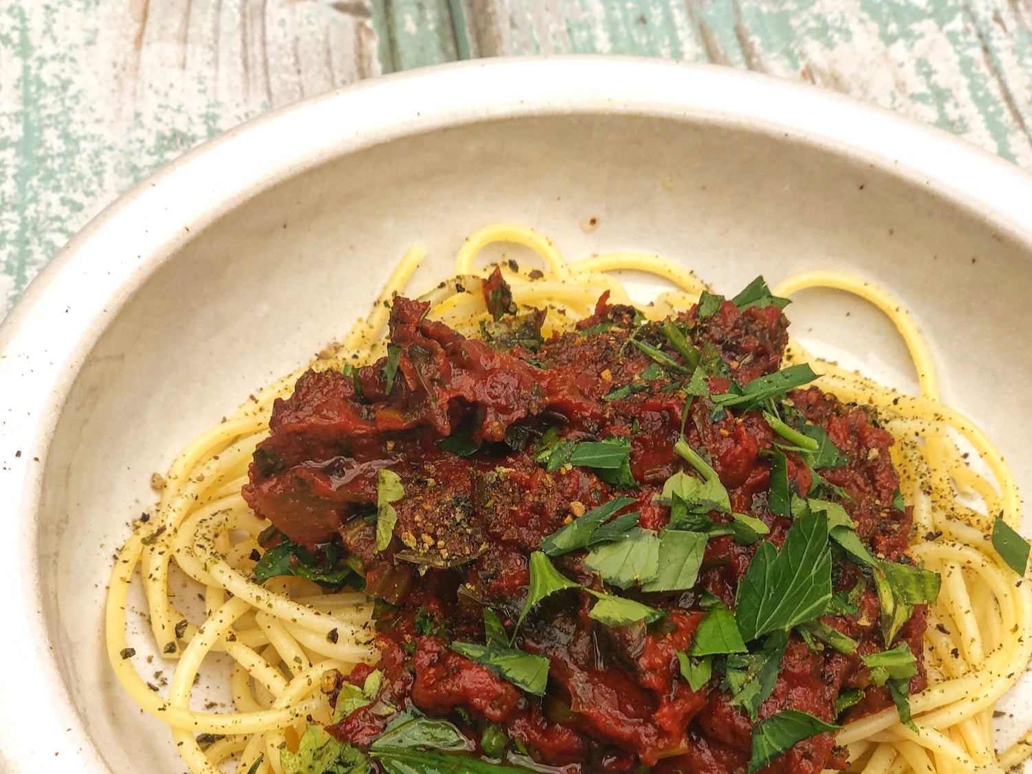 Pasta mit Petersilientomatencreme Strandküche