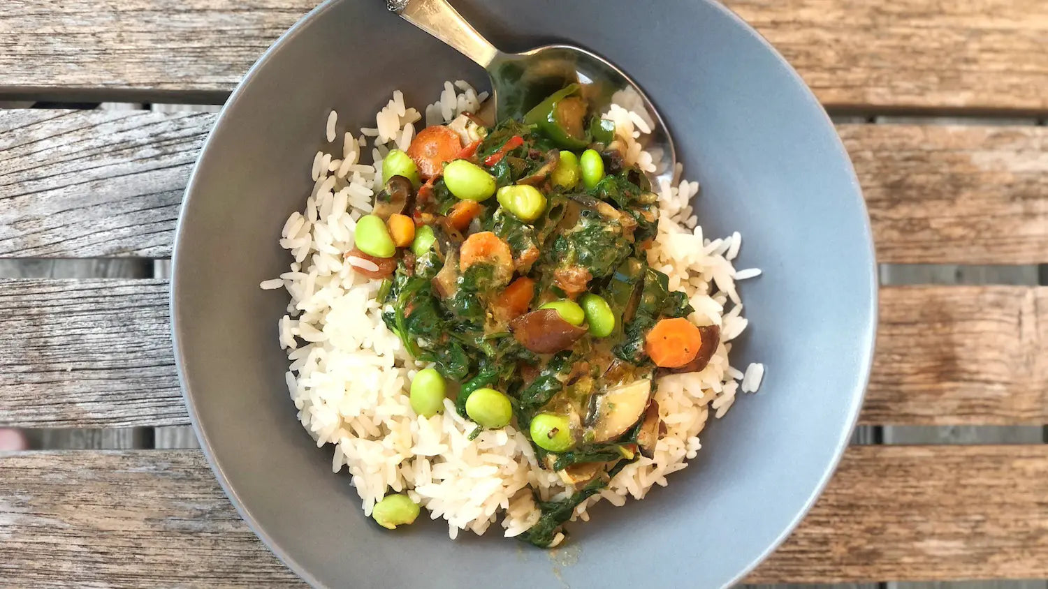 Miso Curry mit Spinat 